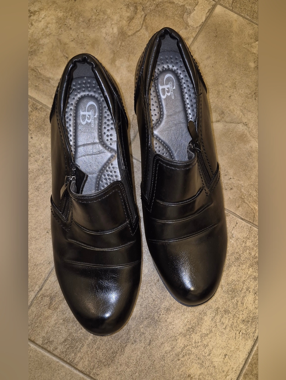 Ladies Black Leather Heels